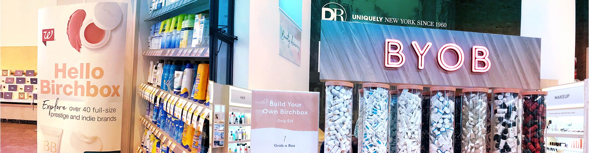 Blog banner featuring BYOB station and Birchbox promotion