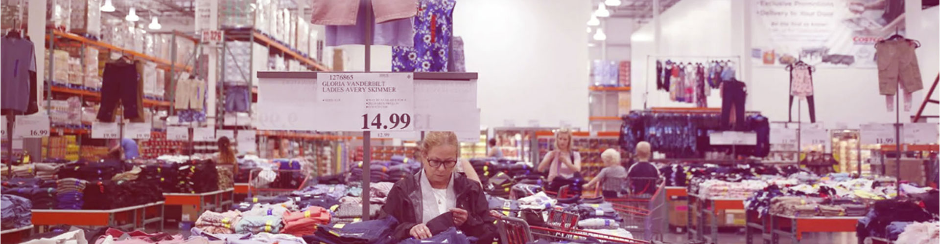 Blog banner featuring clothing section of Costco Wholesale
