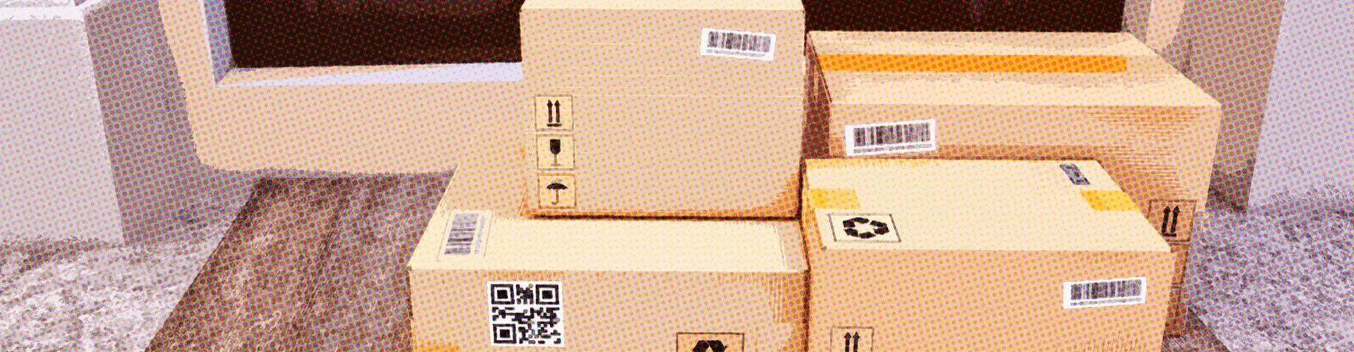 Can Retailers and Brands Meet Online Shopper Expectations? blog banner featuring stack of boxes delivered to home doorstep
