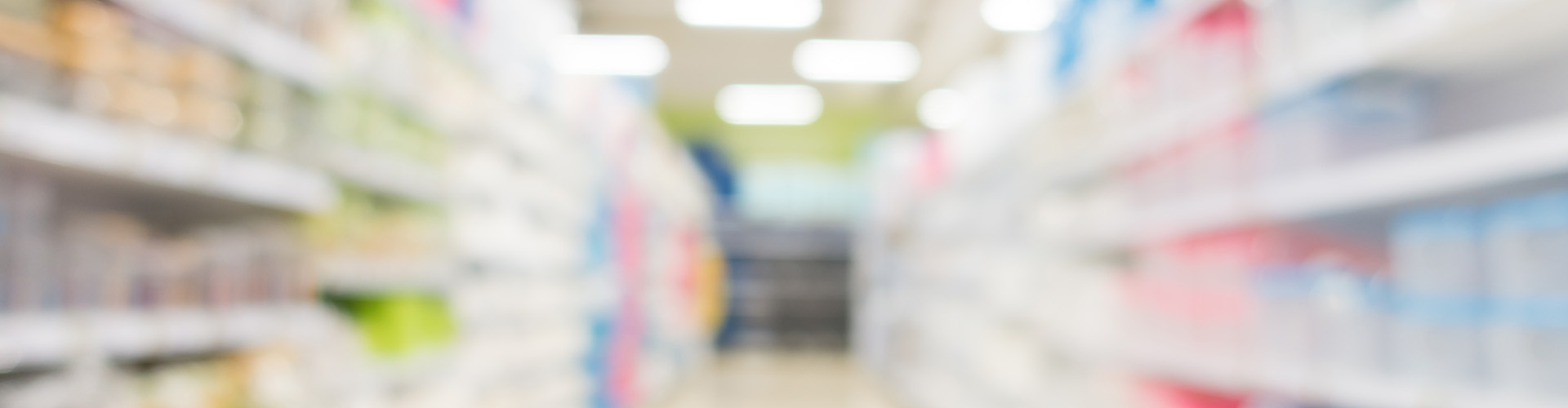 Where Did the Drug Store Shopper Go? Report Banner featuring blurry vision going down drug store aisle