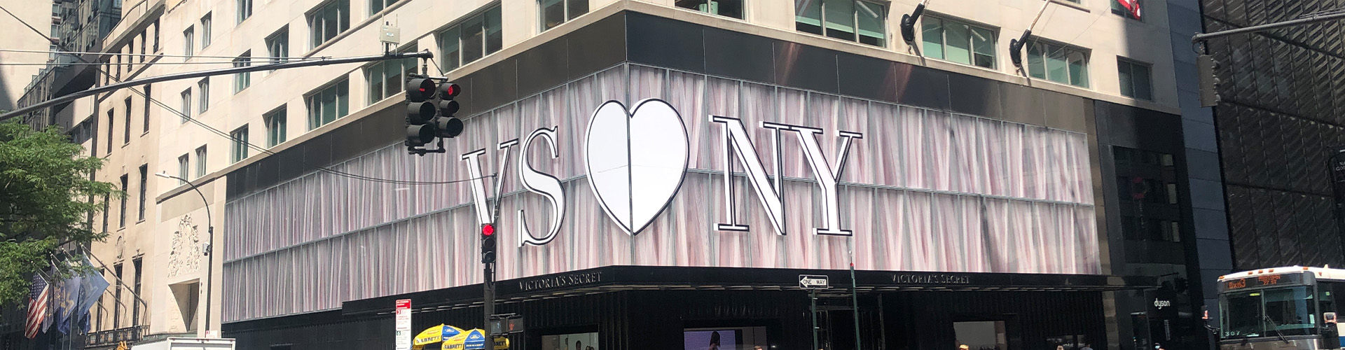 Victoria’s Secret: From Aspirational to Inclusive Report Banner featuring storefront of Victorias Secret New York Flagship