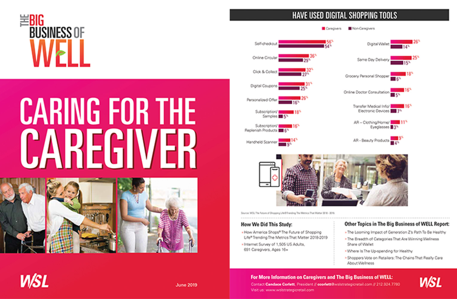Caring for the caregiver report two page spread sample
