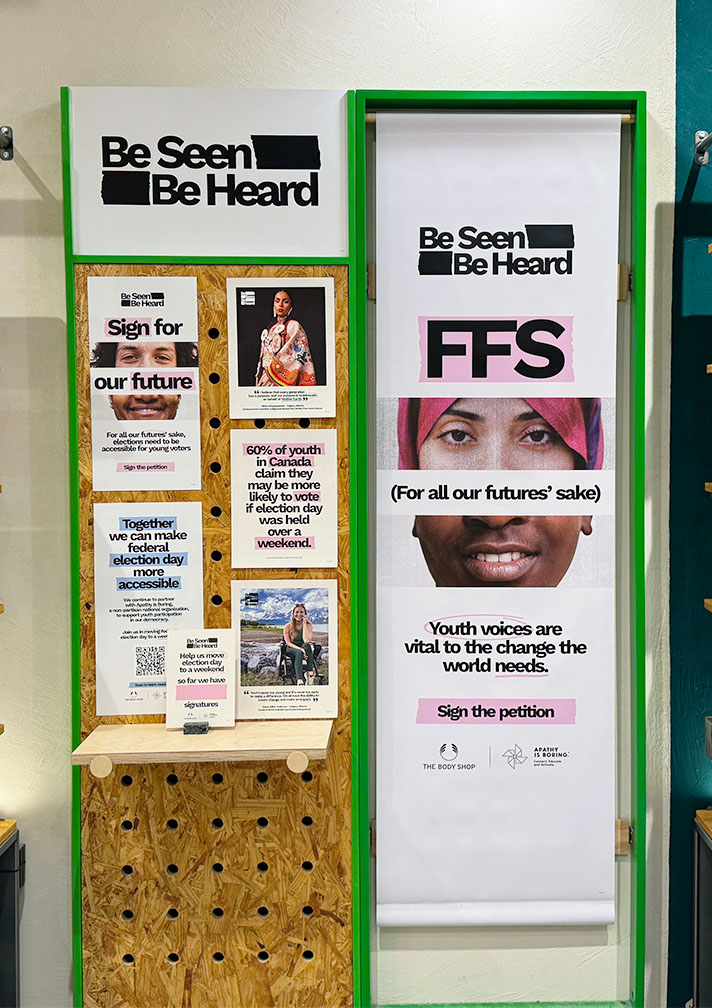 WSL Top Innovator the Body Shop Be Seen Be Heard campaign in store
