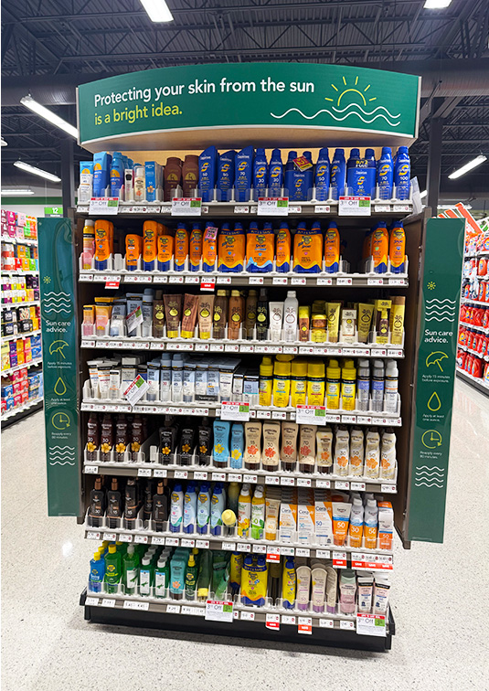 WSL Top Innovator featuring Publix suncare display