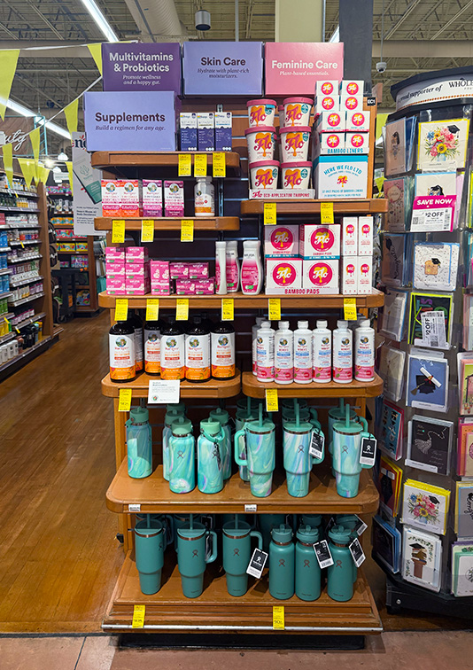 WSL Top Innovator featuring Whole Foods holistic women's wellness products display