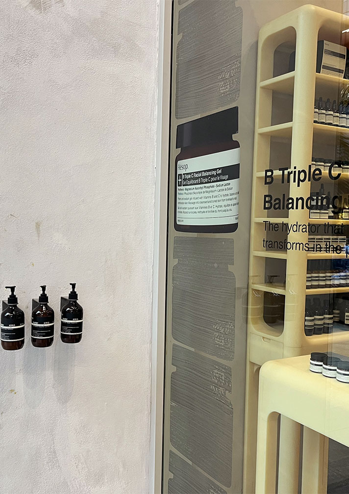 Retail innovator photo of Aesop's outside product sampling