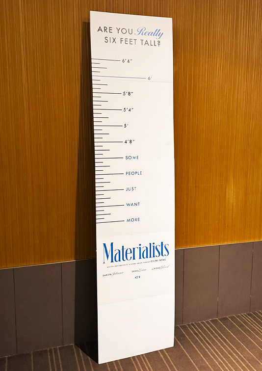 WSL Top Innovator featuring Materialists movie theatre stunt with height check board