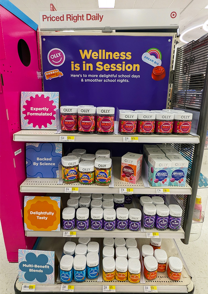 WSL Top Innovator thumbnail featuring Olly supplements endcap at Target