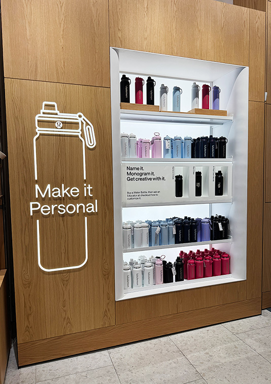WSL Top Innovator featuring Lululemon's bottle personalization area