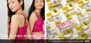Screen capture of Happy Nation website showing tween girl bras and body care