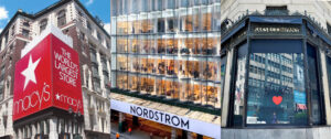 Collage of Macy's, Nordstrom, and Saks 5th Ave