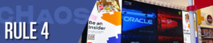 Rule 4: Find a way to be everywhere banner featuring LEGO Insider digital ad and their partnership with RedBull, Oracle, and F1